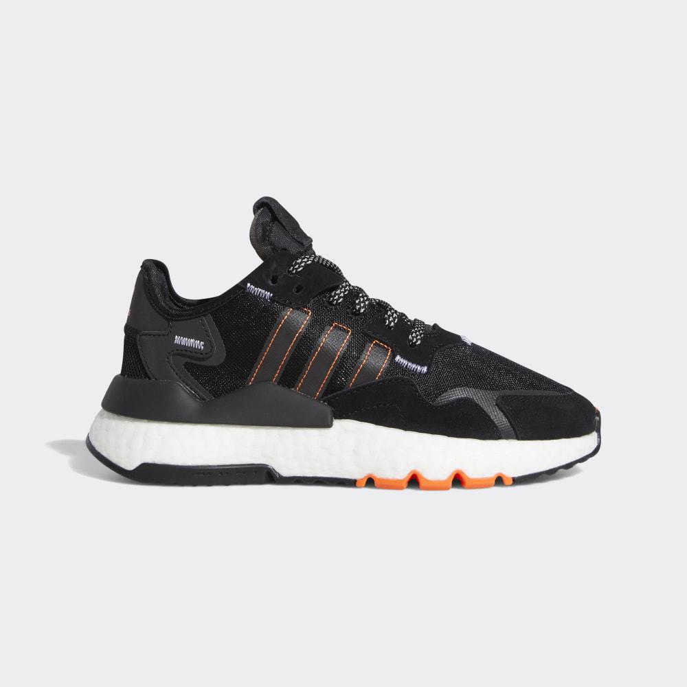 Adidas Boys' Nite Jogger Originals Shoes Black/White/Orange Ireland FW0188